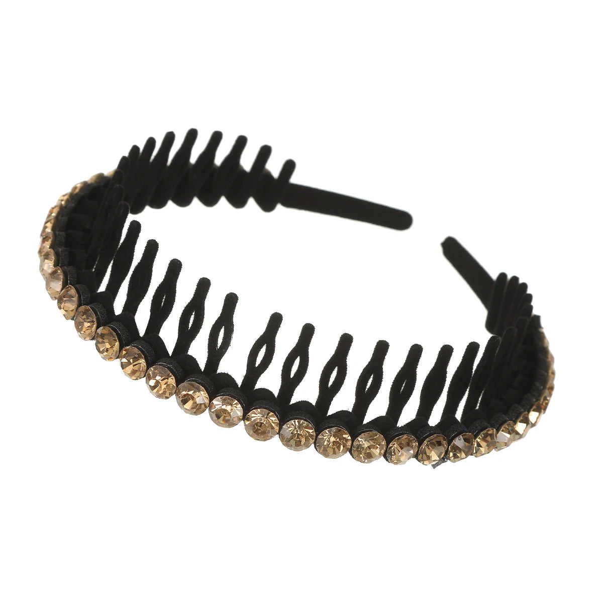 Luxury Non-slip Rhinestone Hair Hoops Bands Women Tooth Elastic Headbands For Women Shiny Hair Hoops Bezel Accessories