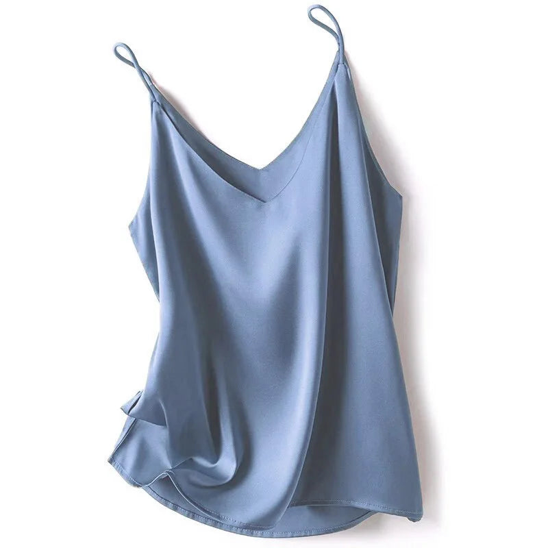 Summer Camisole Slim Vest Sexy Women Sleeveless V-Neck Tee Tank Tops Female Solid