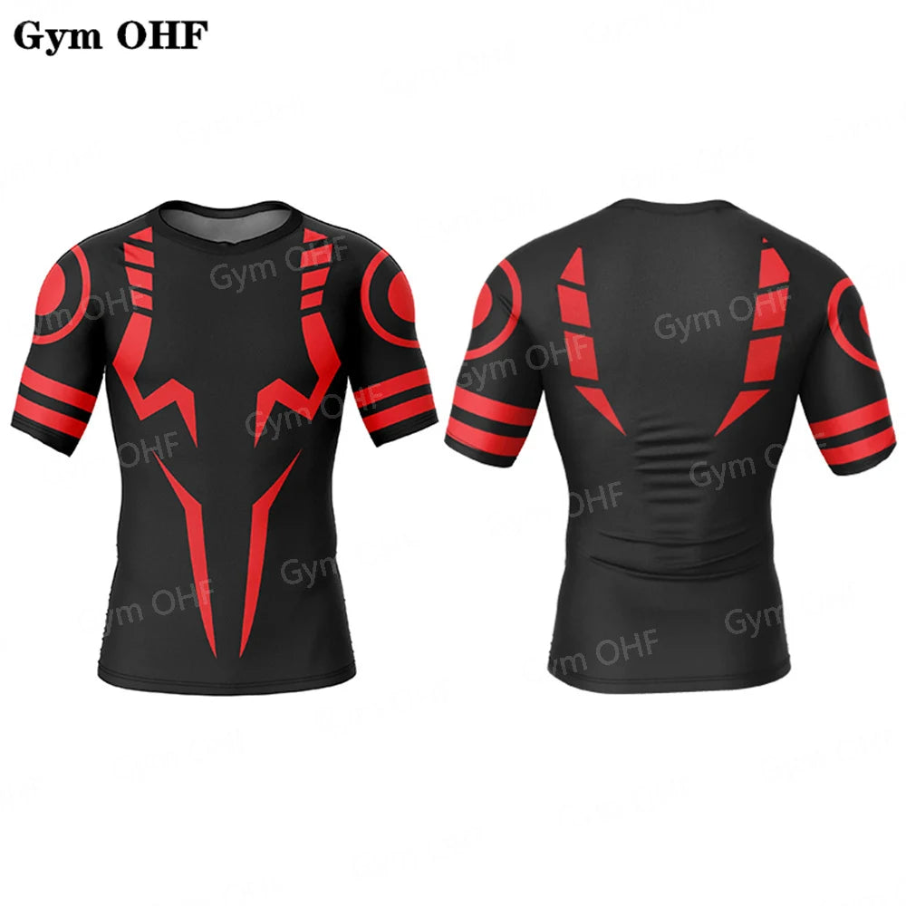 Jujutsu Kaisen Anime Compression T Shirt Suits Men's 2 In 1 Shorts Sport Running Jogging Gym Tracksuit Men Clothing Rashgard MMA