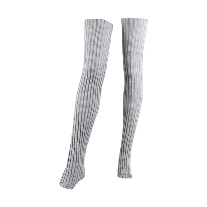 Cable Knit Over the Knee Leg Warmers Boot Socks with Open Toe for Yoga Dance Fitness
