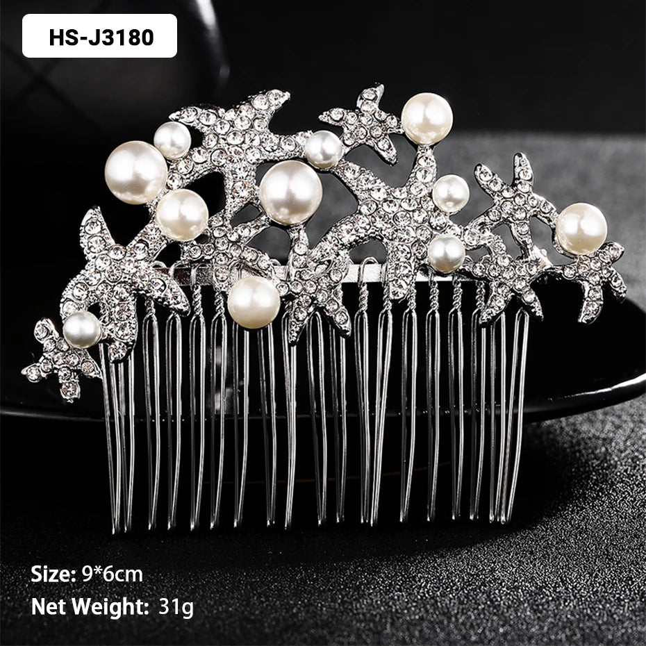 Silver Color Wedding Hair Combs Hairpins Crystal Rhinestone Bride Hair Accessories Women Bridal Hair Jewelry