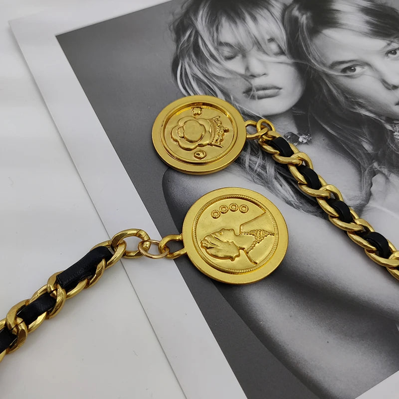 Fashion Gold Chain Bag Charm Belt Female Waist Designer Belts For Women High Quality Luxury Brand Long Waistband