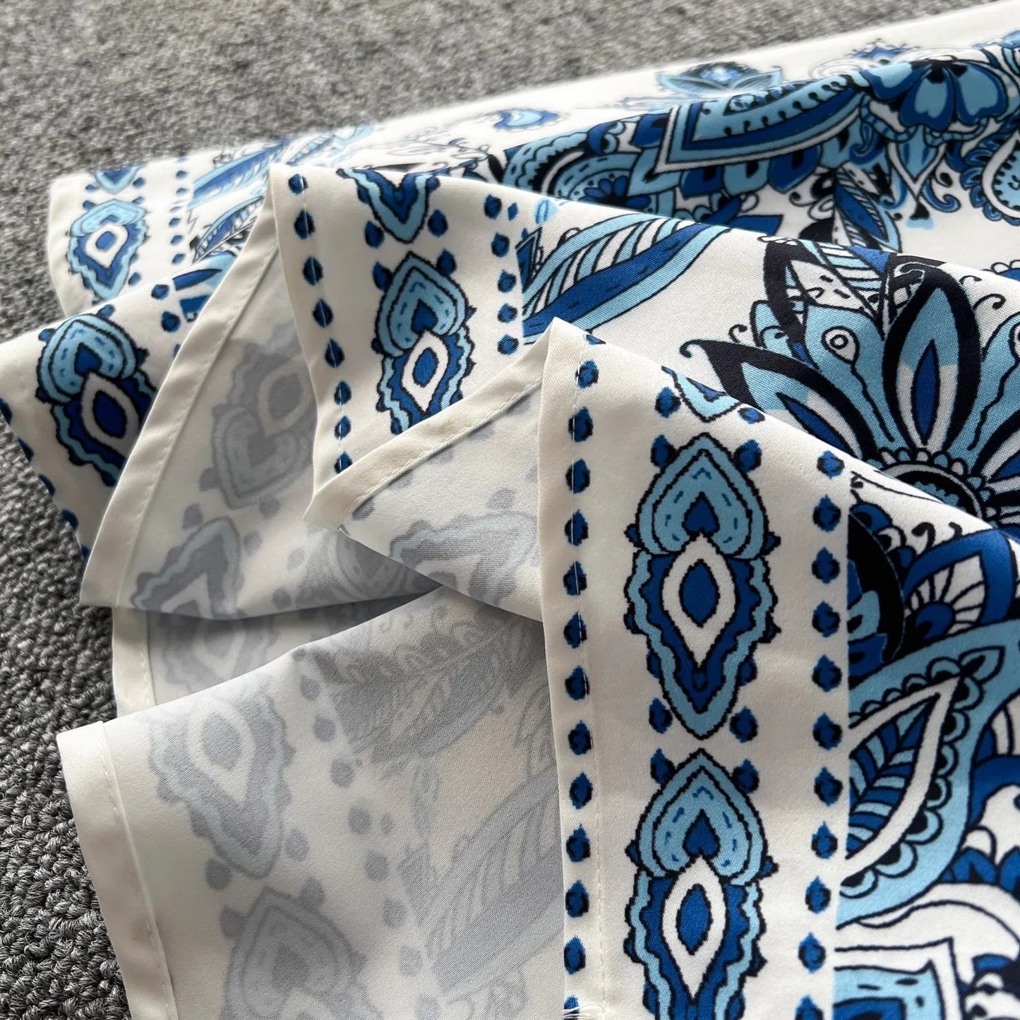 Summer Women Clothing Runway Fashion Paisley Print Flying Sleeve V-Neck Single Breasted Belted Vintage Party Long