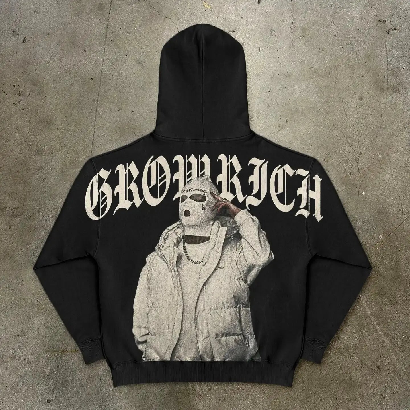 Skull Hoodies Fashion Print Top Oversized Pull-over Hoodie  American Streetwear Goth Women