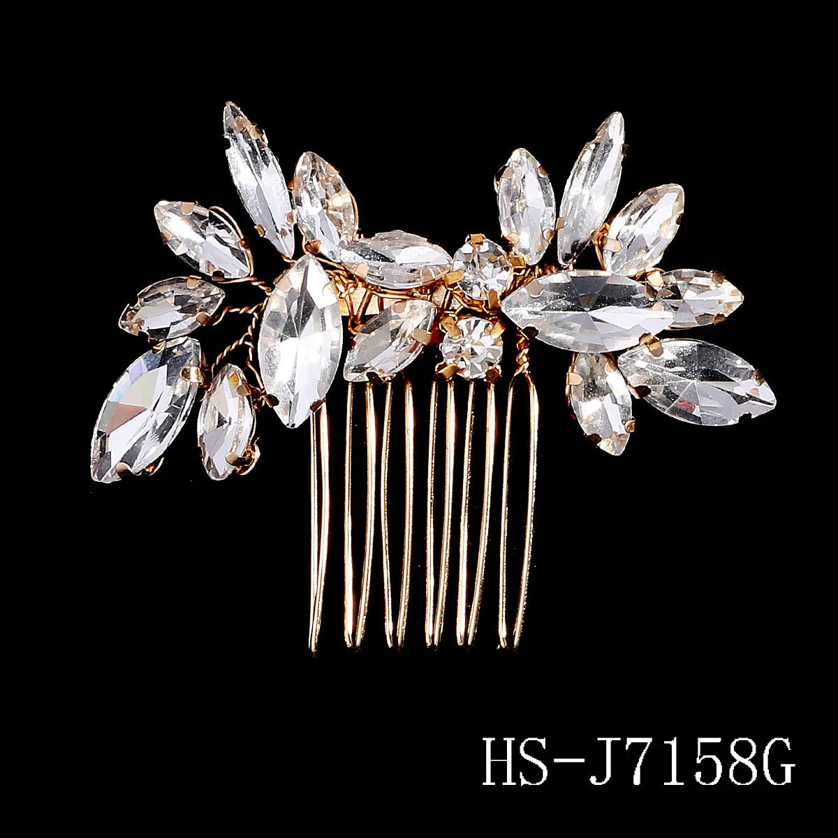 Golden Luxury Pearl Hair Comb Classic Jewelry Crystal Side Bangs Hair Clip For Women Elegant Headpieces