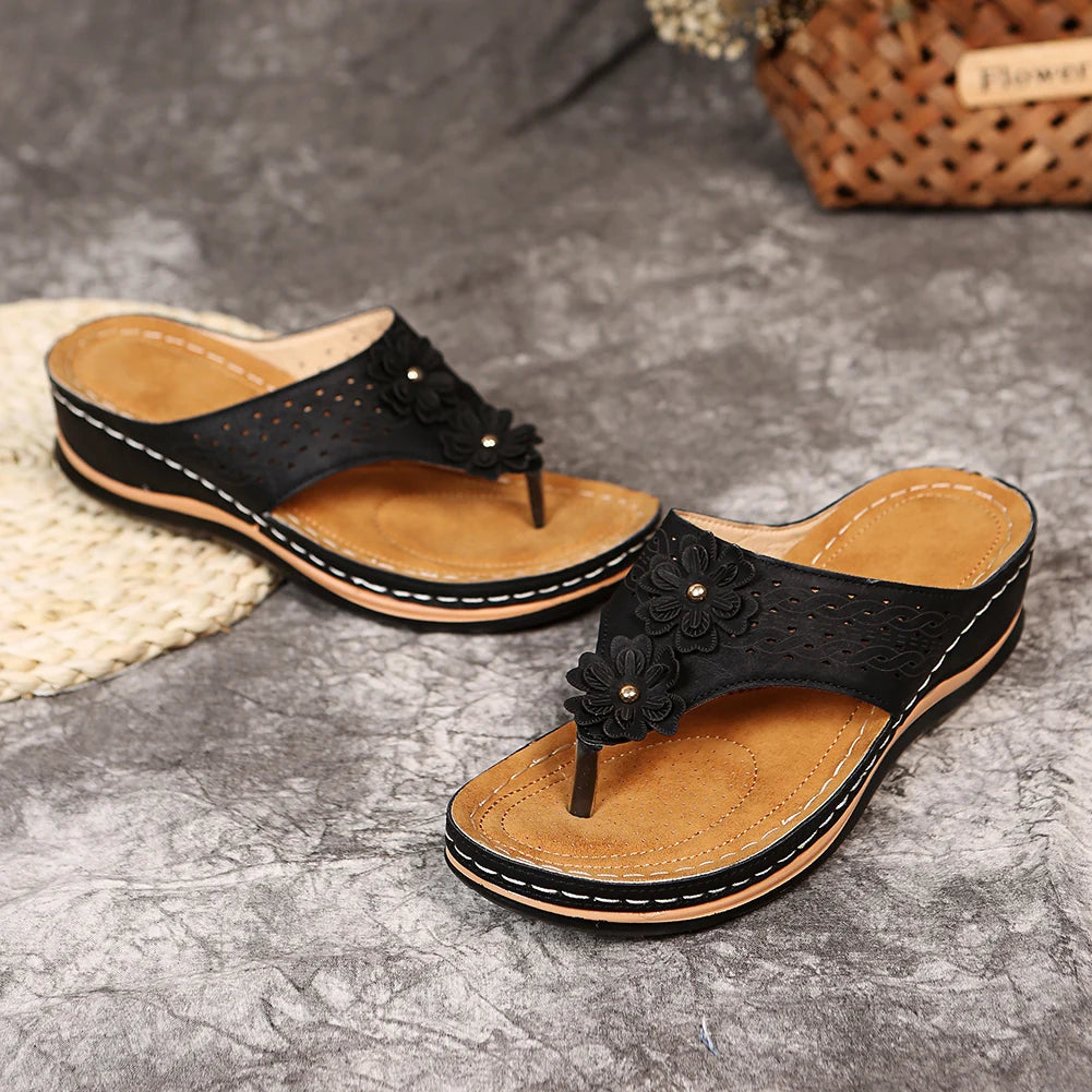 Slip-On Flip Flops Comfortable Casual Beach Sandals with Arch Support