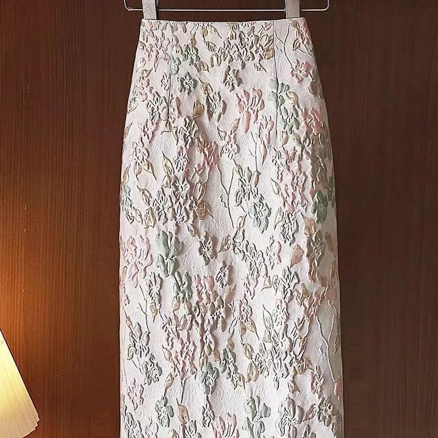 Slim Medium-length  High Waist  Pencil Skirt