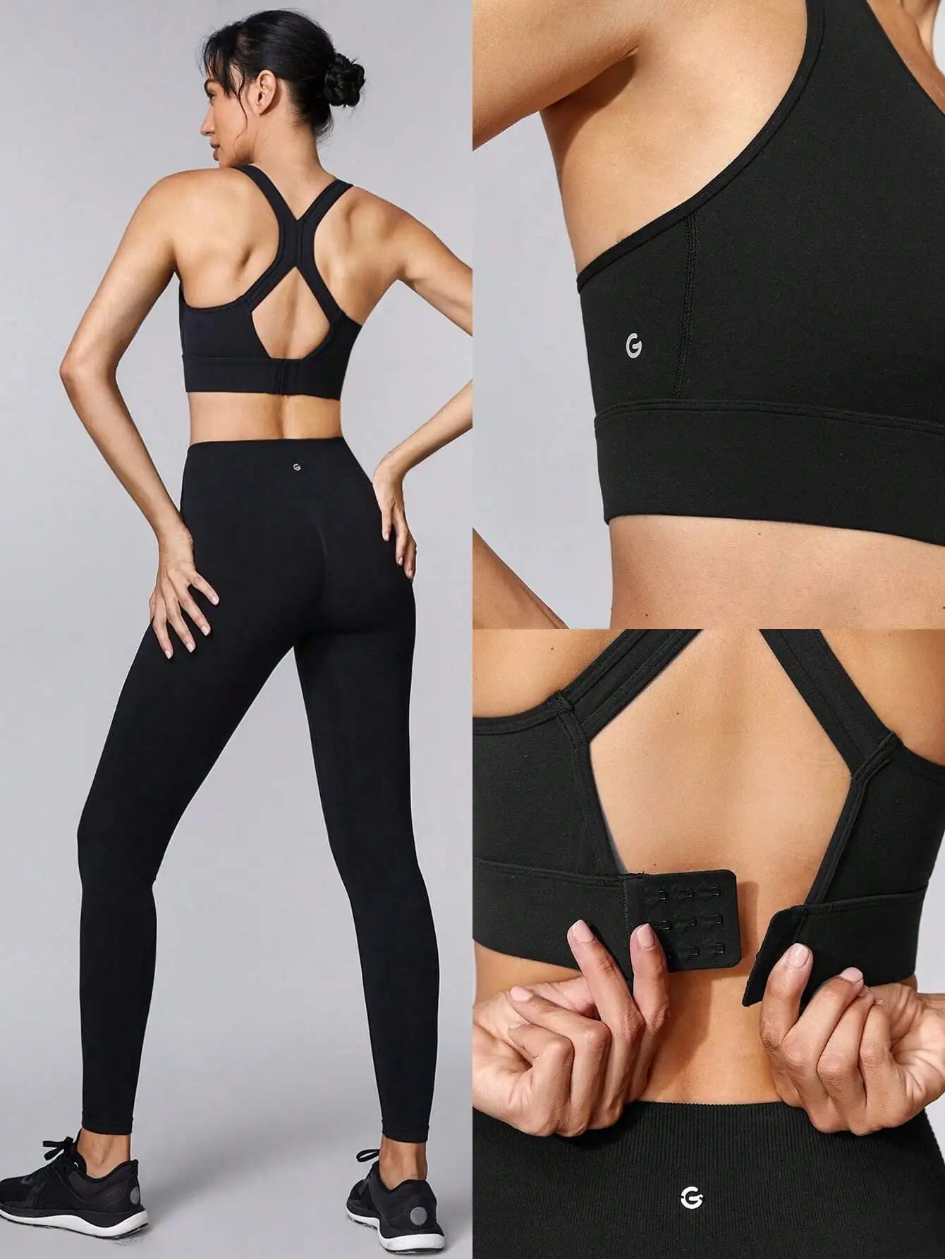FeatherFit™-Sculpt V Neck Racerback Sports Bra  Medium Support Workout