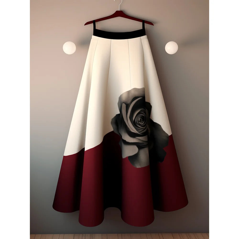 Vintage  Floral A-line Summer Skirt