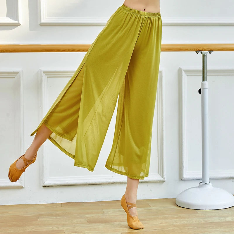 Pants For Women Mesh Nylon Loose Wide Leg Trousers Daily Ladies Yoga Pants