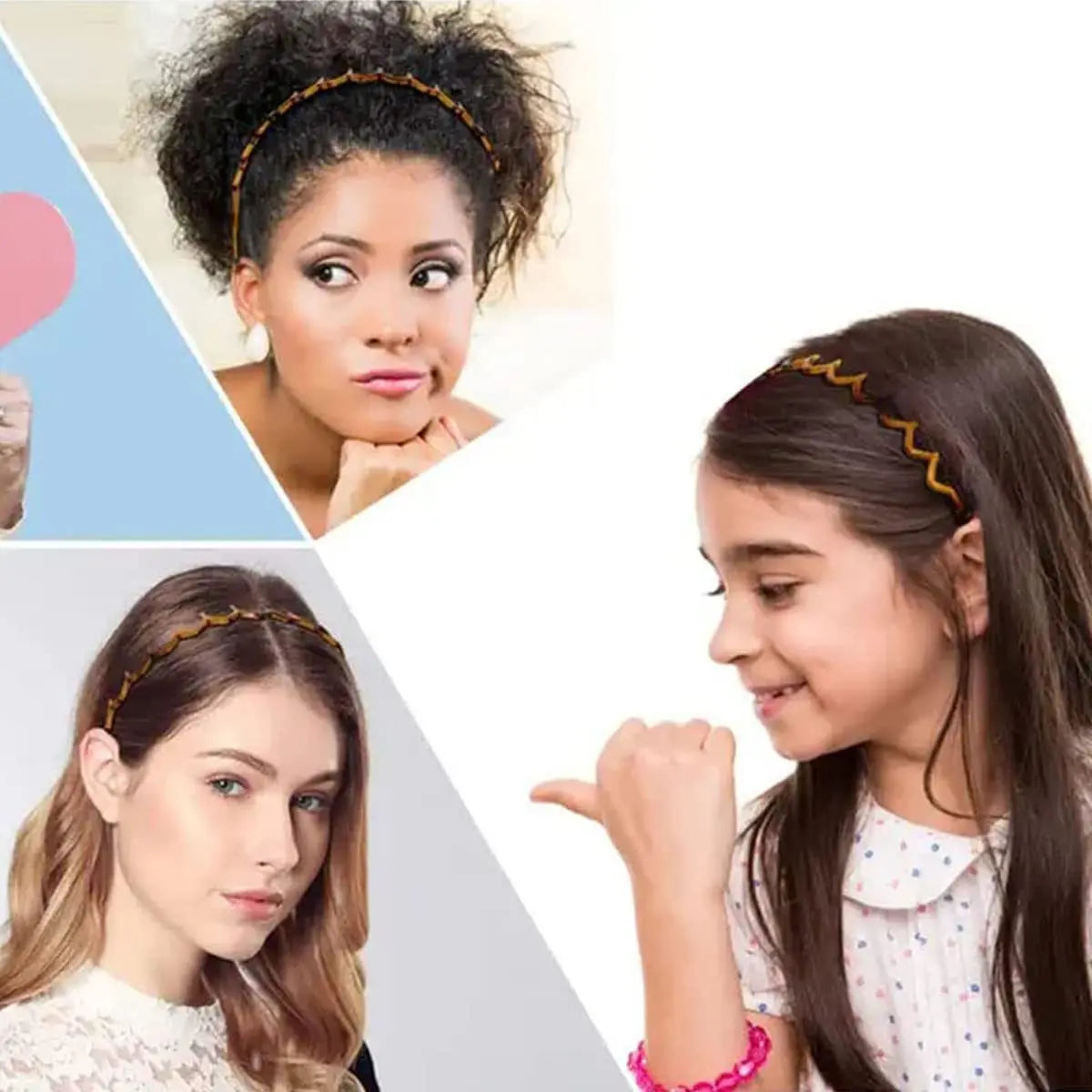 Women Hair Comb Non-Slip Headband Plastic U Shape Hair Hoops Fixed Teeth Fluffy Top Hair Bands Headwear Hair Accessories