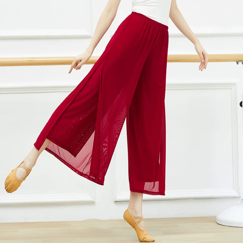 Pants For Women Mesh Nylon Loose Wide Leg Trousers Daily Ladies Yoga Pants