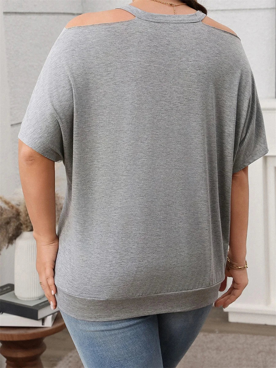 Women s Plus Size Off Shoulder  Sleeve Blouse Casual Loose Fit Top