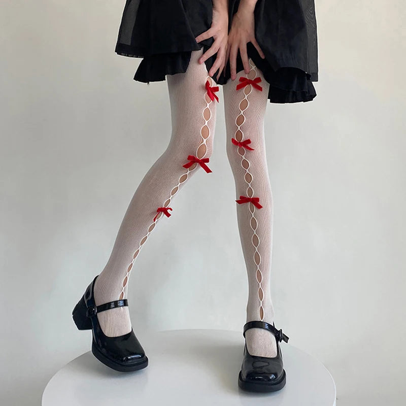 Sexy Lace Stockings with Bow Detailing for Women s Night Out Clubwear Date