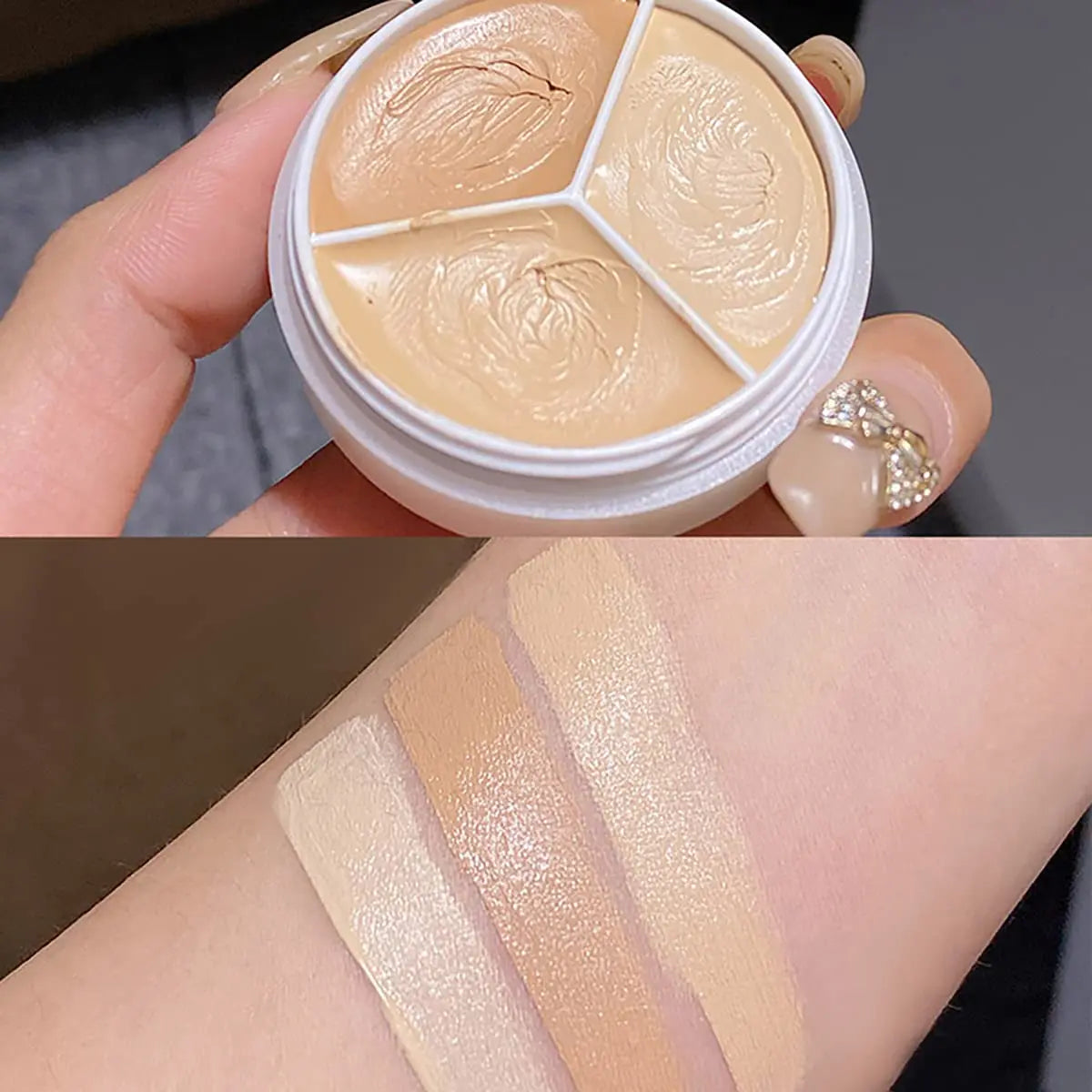 3Color Concealer Eye Cream Make Up Foundation Makeup Full Coverage Conceal No Creasing No Separation