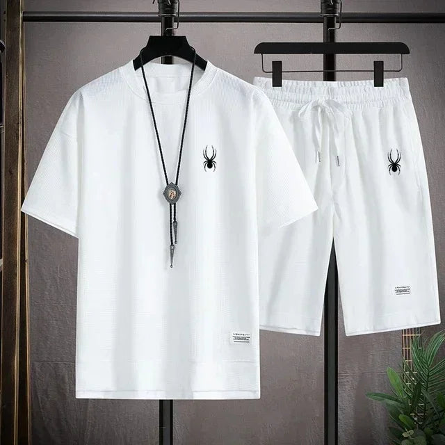 Men's short sleeved T-shirt and sports shorts set casual sportswear fashion summer