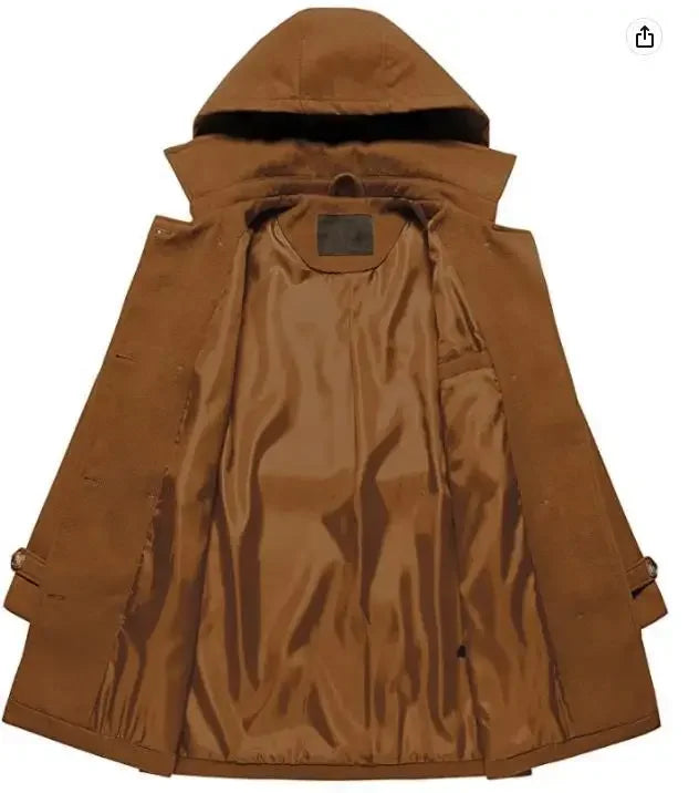 Outerwear Coat  Fashion Trench Coat Double-Breasted Classic Lapel Overcoat Belted