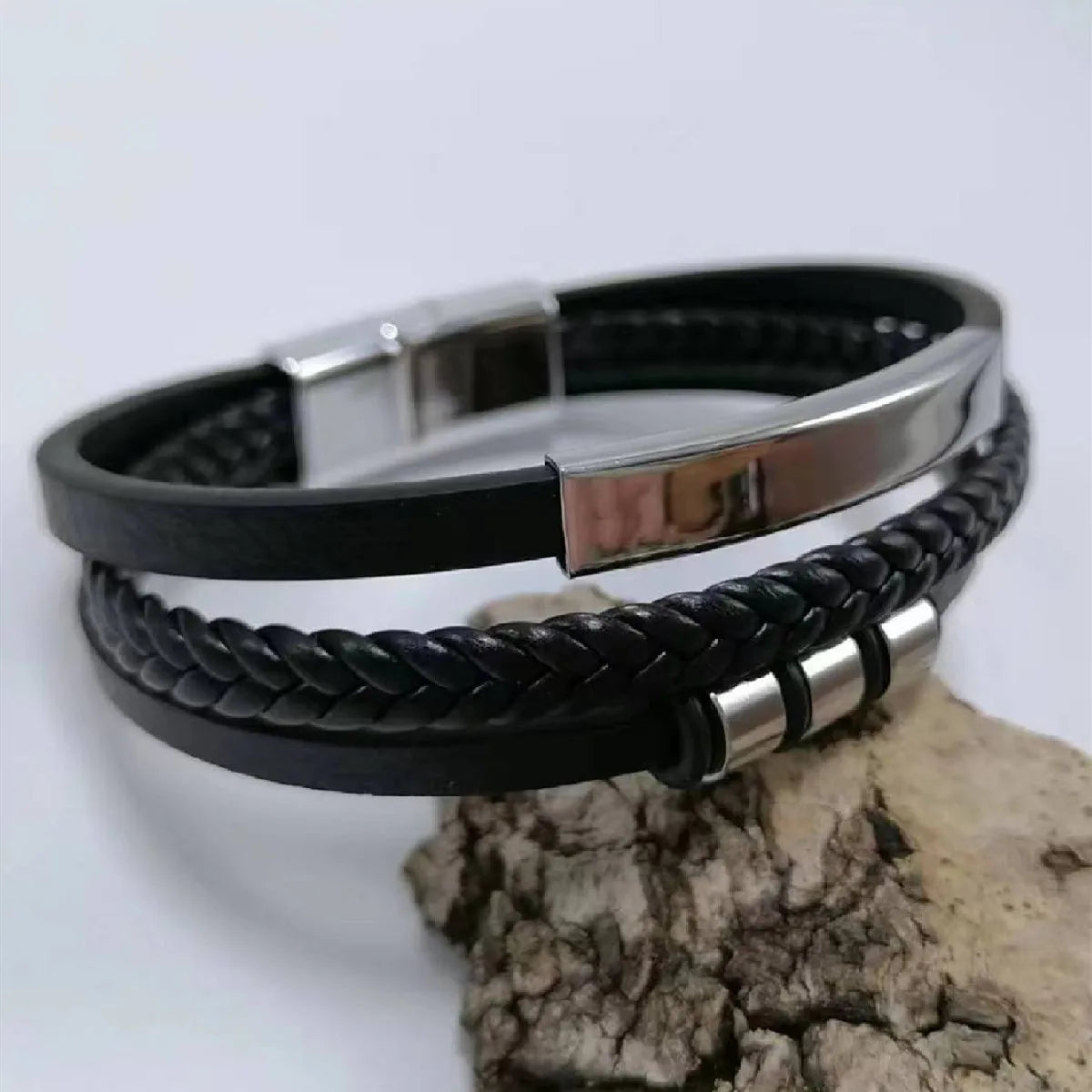 Tree Male Unique Design Trendy Vintage Cuff Men Bracelets PU Leather Bracelets Bangles for Men Jewelry