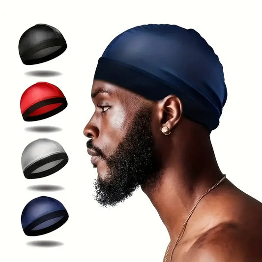 Thick Silky Breathable Dome Elastic Mesh Wig Cap For Men Women Breathable Knit Street Style Cap Silky Wave Cap
