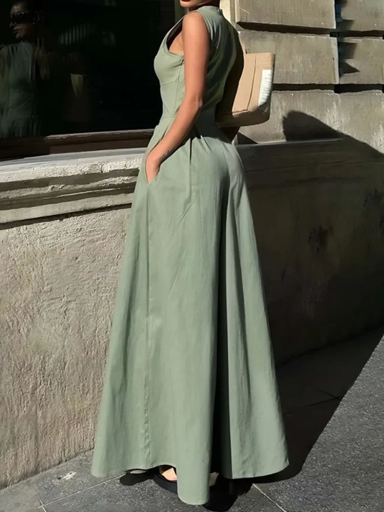 Office Lady Commute Overalls Women Summer Solid Color V-Neck Zipper Loose Pockets Fashion Casual Loose Outfits