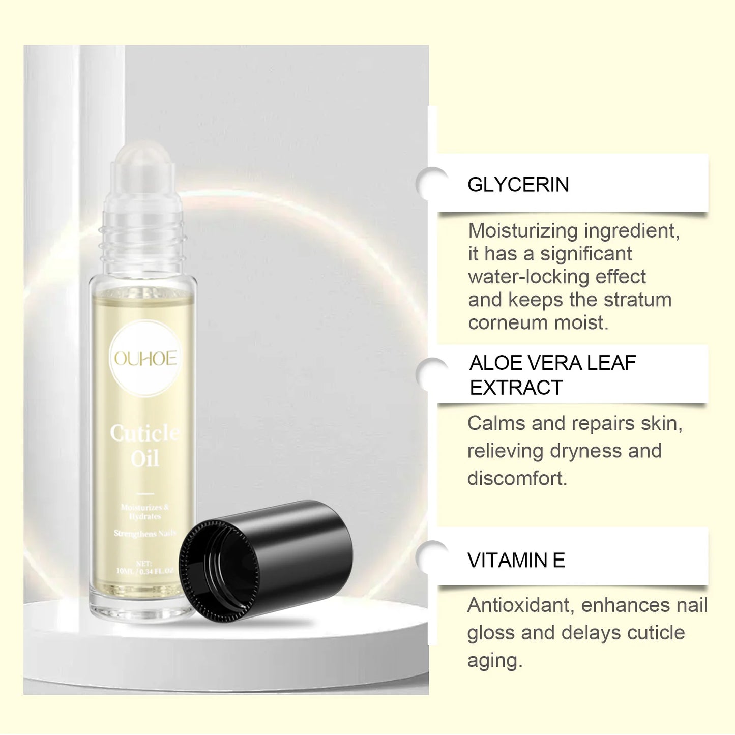 Nail Care Oil Roller - Deep Moisturize, Strengthen Nails, Natural Extracts, Non - greasy, Portable, for Daily Hand Care