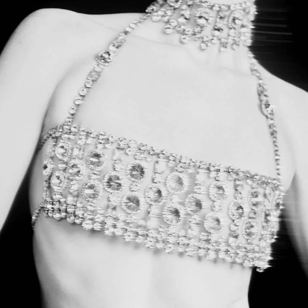 Round Top Jewelry Rhinestone Sexy Bikini Club Outfit  Erotic Lingerie