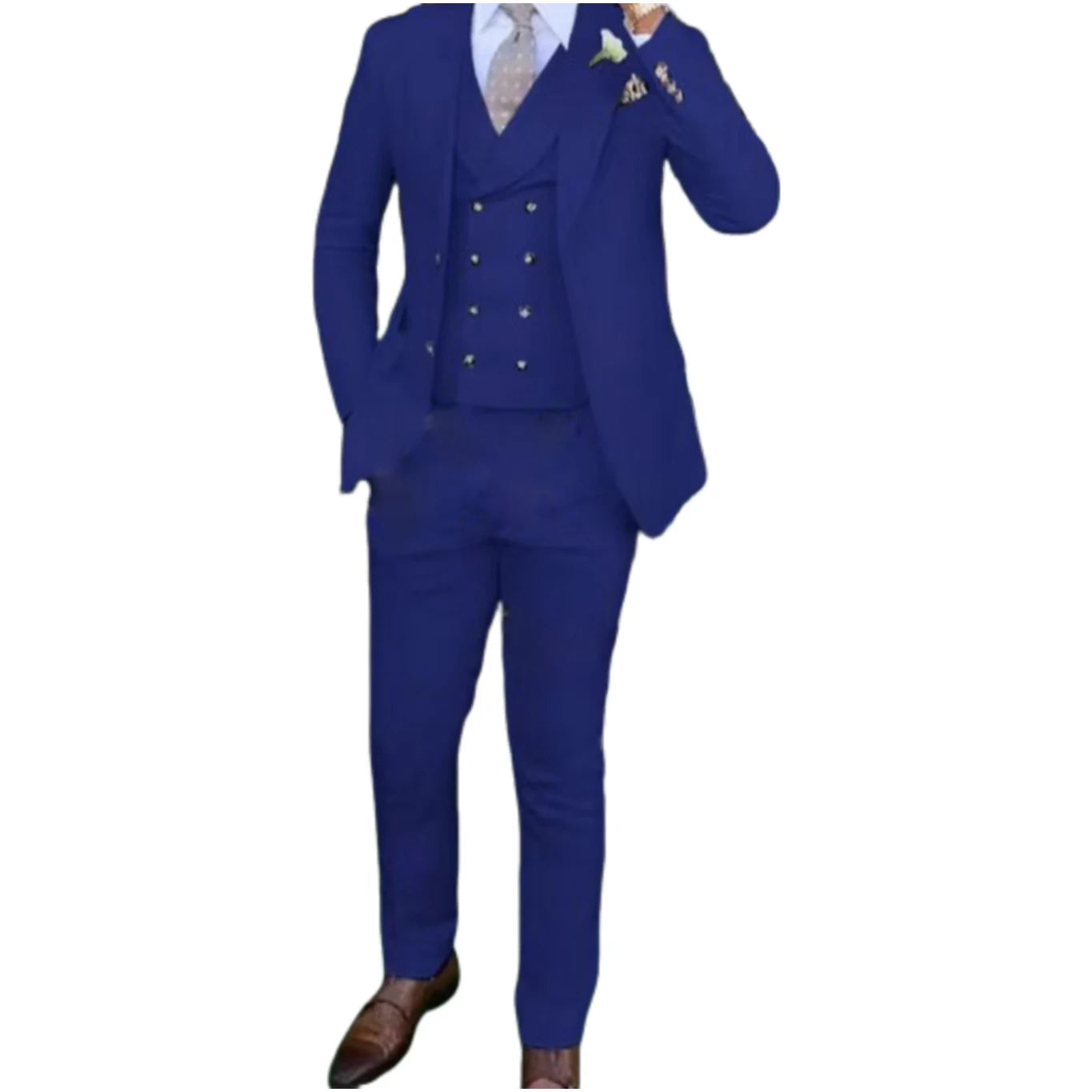 Men's slim-fit three-piece suit,Three-piece set of vest, blazer and trousers,Ideal for weddings, business and formal occasions