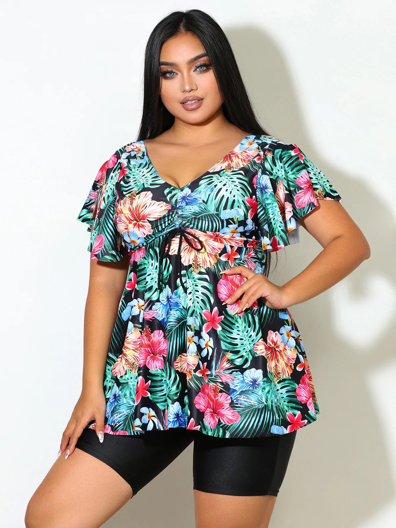 Plus Size Swimwear Women Tankini Female High Waist Swimsuit Summer Big Bikini Large Bathing Suit