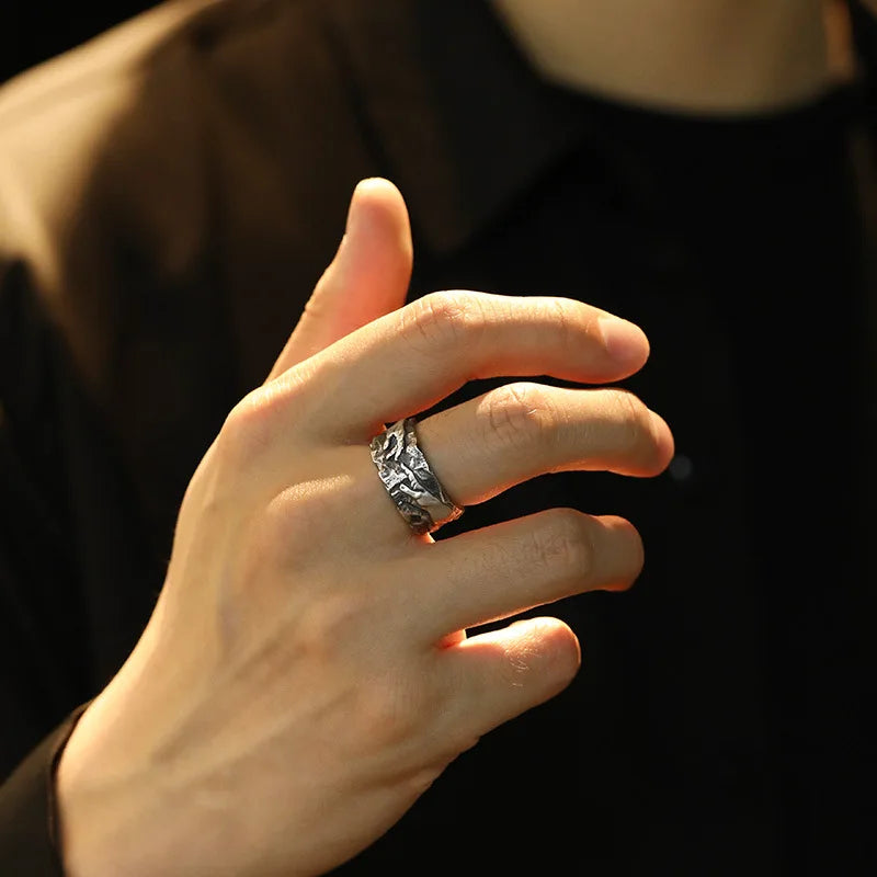 XIYANIKE Vintage Hand Opening Finger Rings For Men Women Hip Hop Fashion