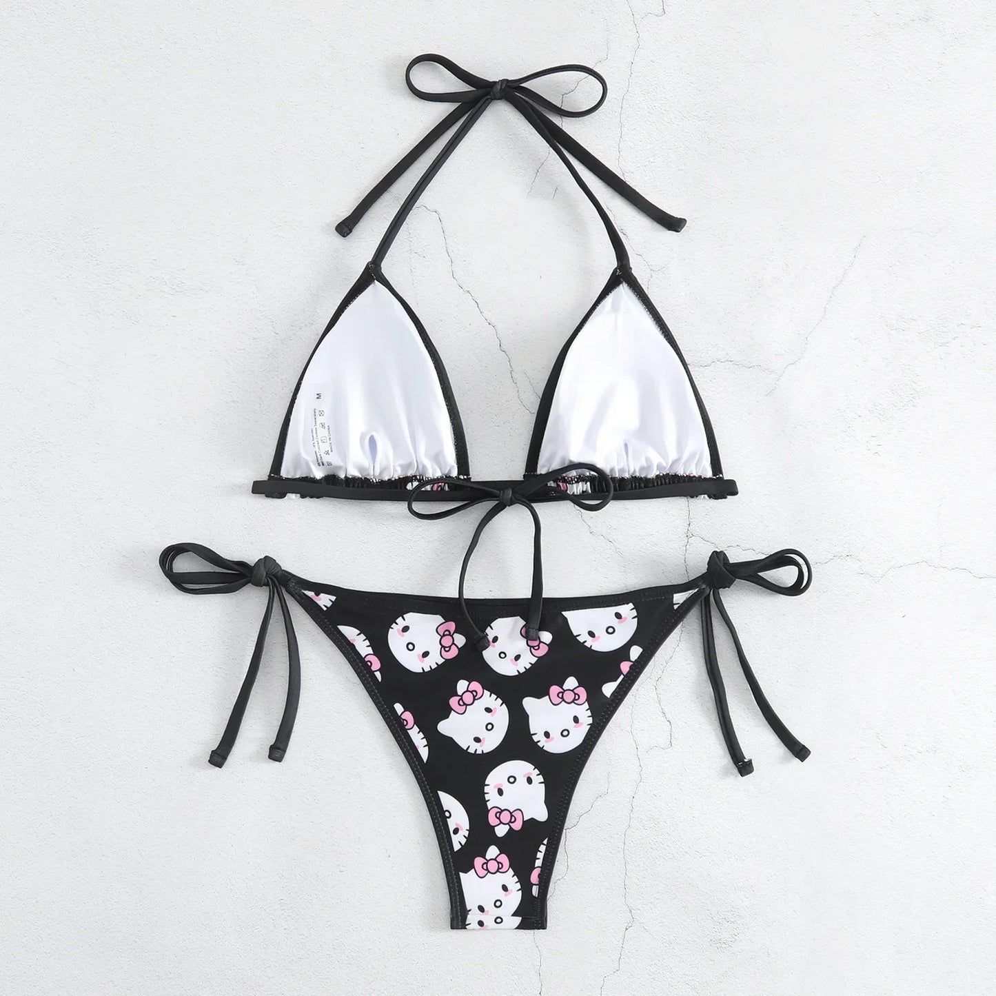 Hello Kitty Bikini Set Swimsuit Beach Strappy Panties Sexy Swimwear