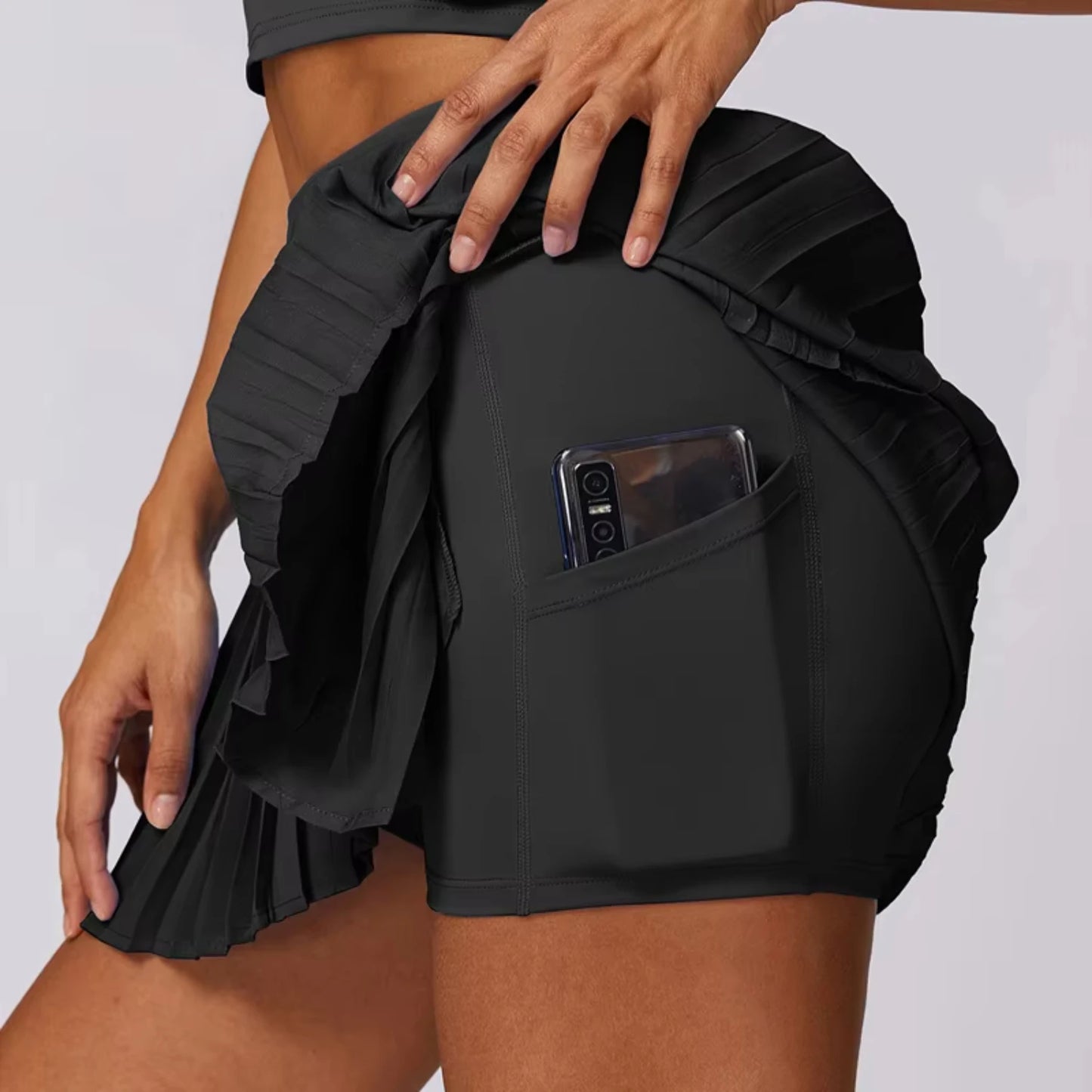 High Waisted Pleated Tennis Skirts with Pockets, Tummy Control, Casual Liner Skorts