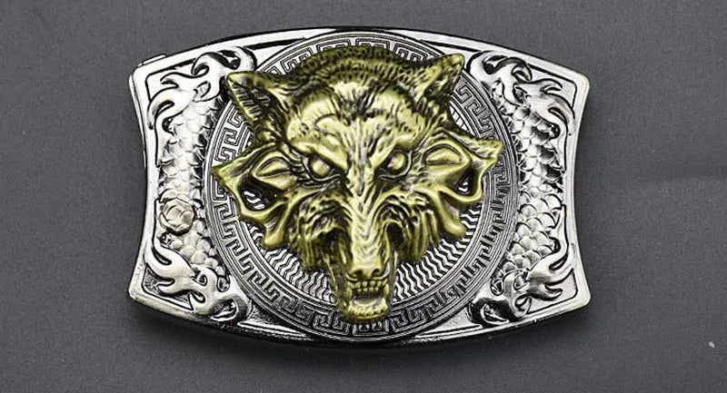 Metal West Cowboy Belt Buckle With Knife  Jeans Accessories Fit 3.8CM-4CM