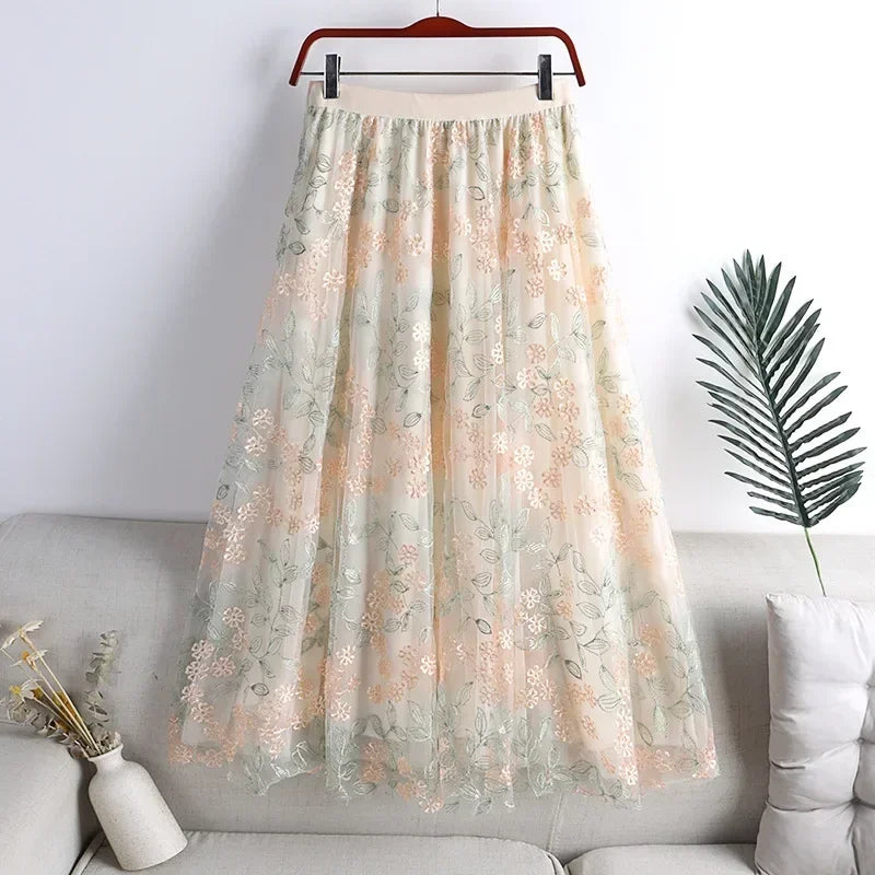 Vintage Long Skirt Ethnic Style