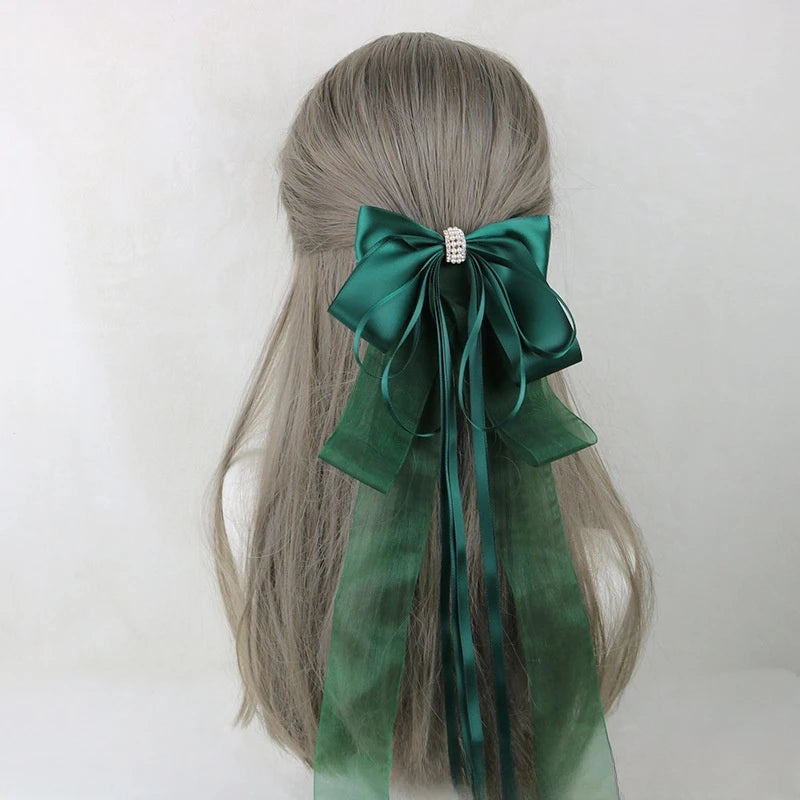 Ribbon Bow Headband With Hairpins Wide Hair Hoop Lace Ruffled Tassels Hair Bands Sweet Hair Accessories