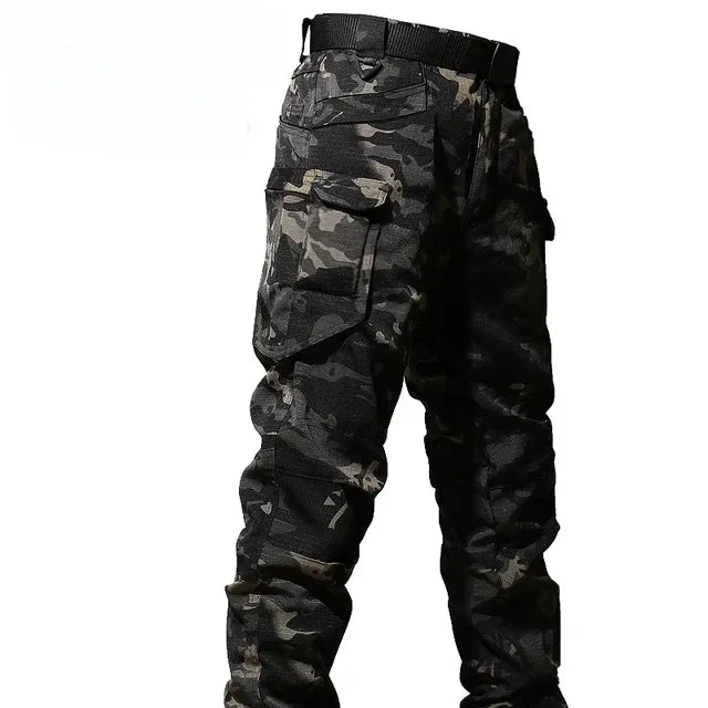 Outdoor Training Suit Men Outdoor Durable Breathable T-shirt Cargo Pants Set Waterproof Suits Multiple Pockets Camo 2 Pcs Set