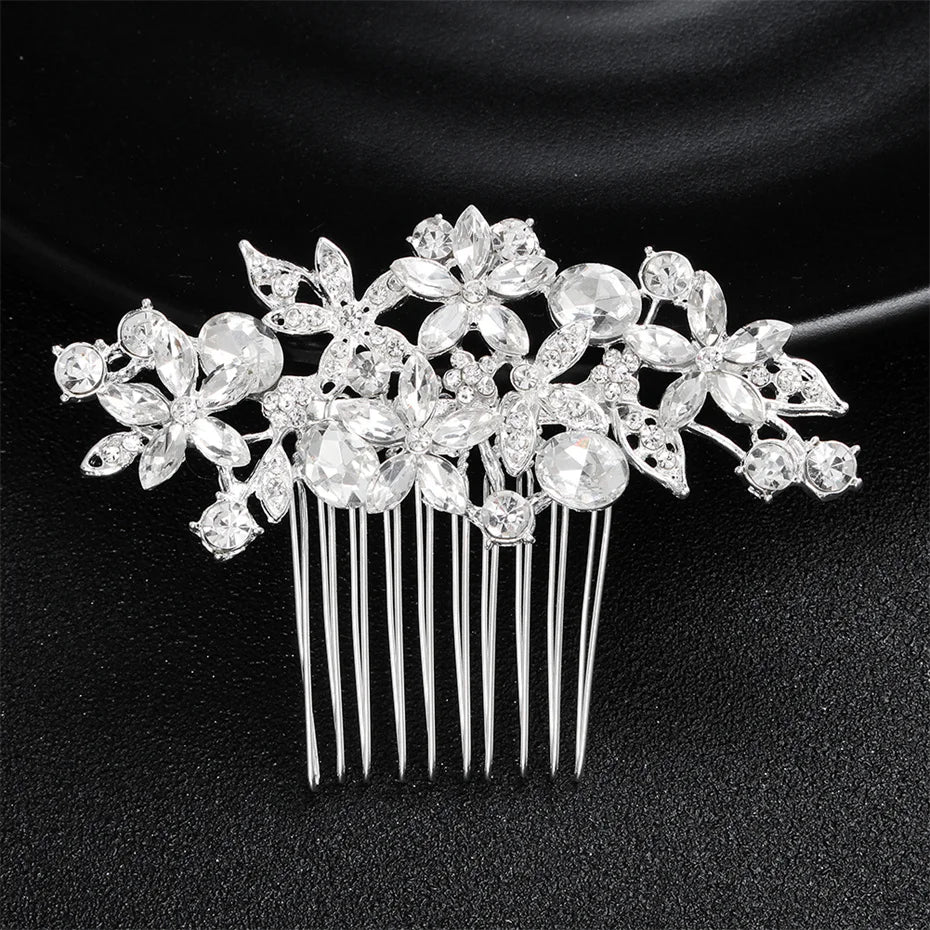 Silver Color Wedding Hair Combs Hairpins Crystal Rhinestone Bride Hair Accessories Women Bridal Hair Jewelry