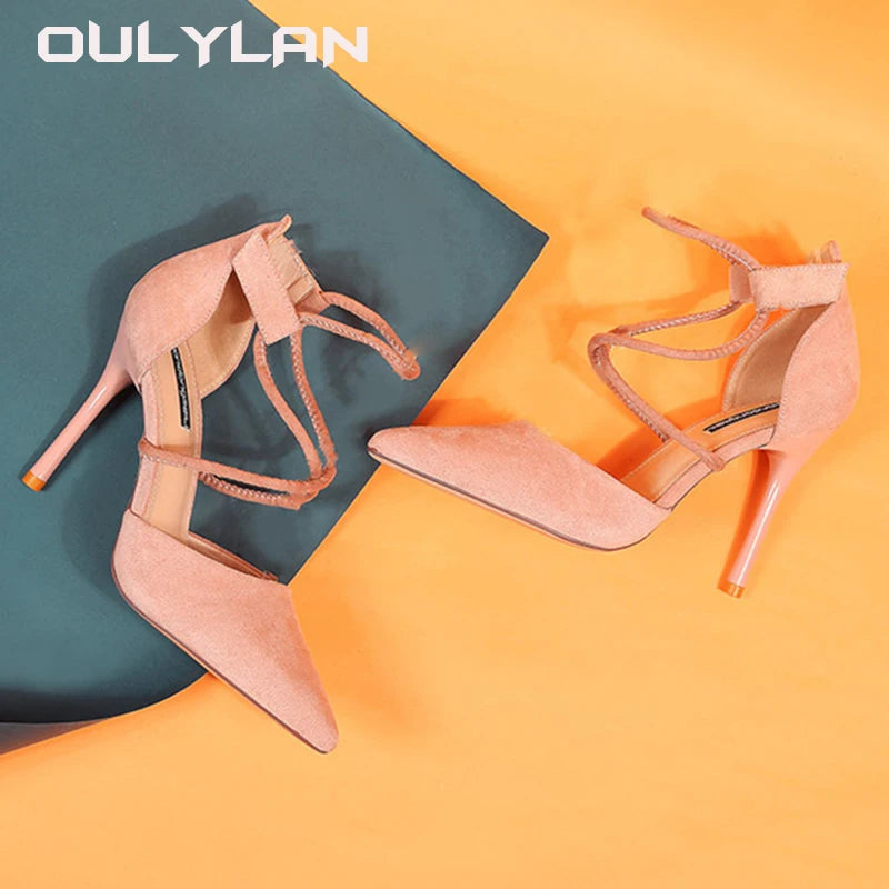 Suede High Heels  Pointed Stiletto Fashion Sexy