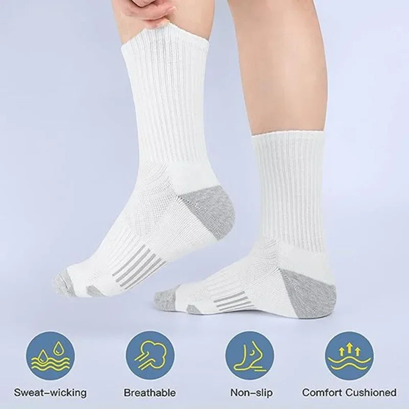 6/10/30Pairs of High-Quality Soft and Comfortable Men's Running Socks Summer Sweat Wicking and Breathable Basketball Sports Sock