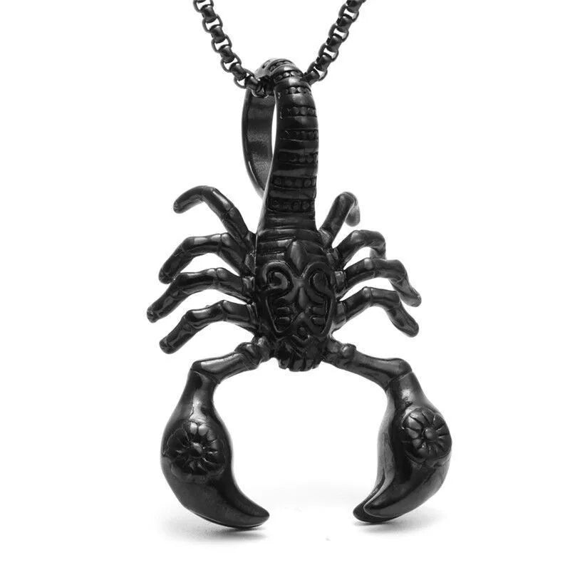 Creative Design Animal Scorpion Pendant Necklace Men Women Stainless Steel Punk Hip Hop Necklace Jewelry