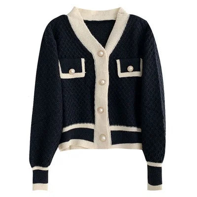Women's Fashion Loose Long-sleeved Knit Sweater Cardigans Outwear Coat