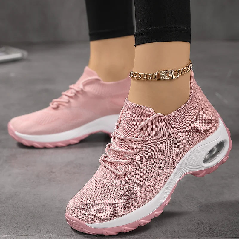 Sneakers Outdoor Running Air Cushion Sport Shoes Increase Height Breathable Walk Shoes
