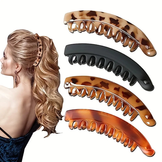 Matte Banana Hair Clip Shaped Hairpin Ponytail Headband For Women Hair Accessories Hair grips Twist Clamp Barrettes Headwear