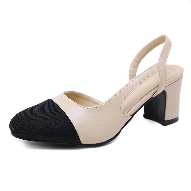 Fashion Sandals Sandals High Heels Shoes Two-tone Splicing Classic Work Sandals Shoe