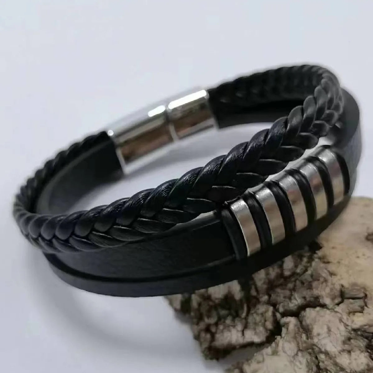 Tree Male Unique Design Trendy Vintage Cuff Men Bracelets PU Leather Bracelets Bangles for Men Jewelry