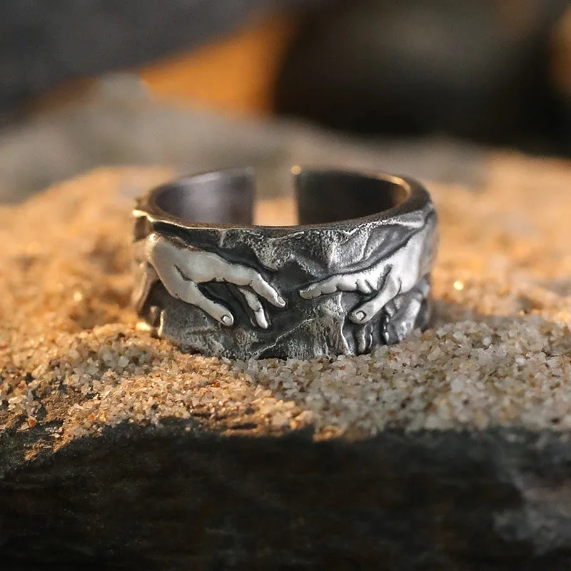 XIYANIKE Vintage Hand Opening Finger Rings For Men Women Hip Hop Fashion