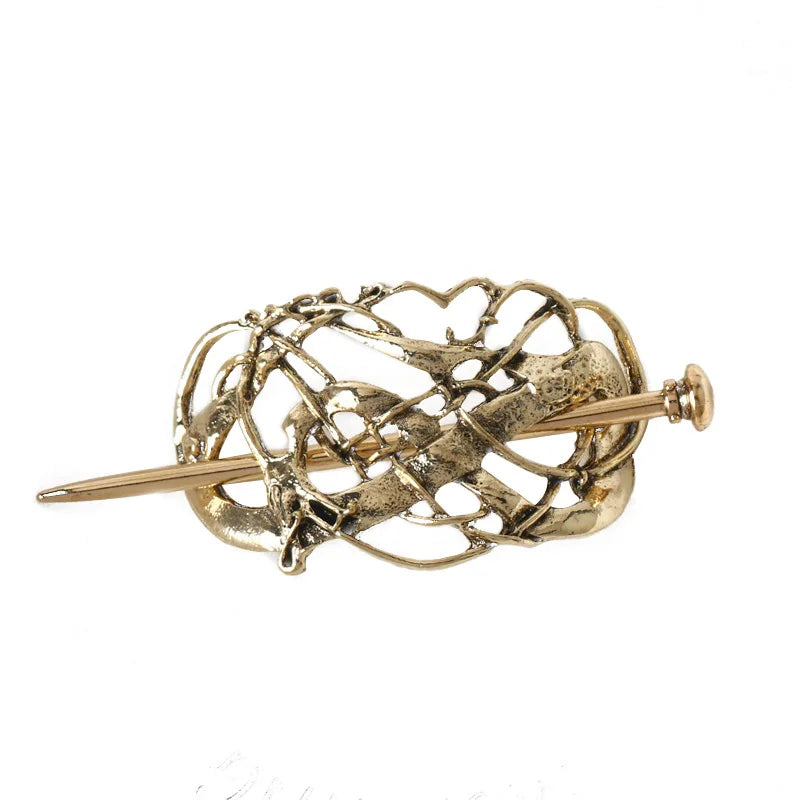 Women Celtic Hair Slide Hairpins Viking Celtic Hair Clips Celtic Knot Hair Stick Metal Hair Barrette Hair Pin Retro Hair Accessories