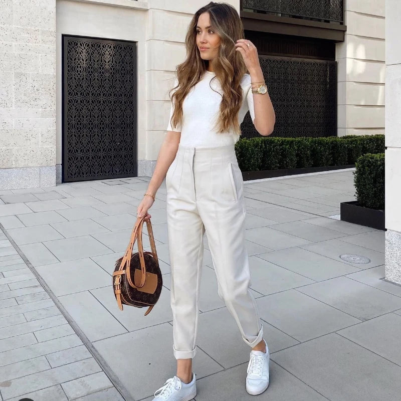 Fashion Office Wear High waist Pants for Women Formal Pants Office outfits Pencil Trousers