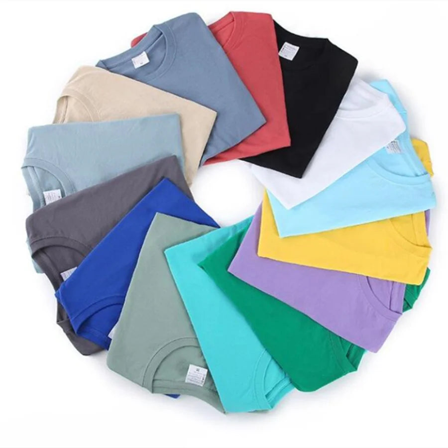 100% Cotton T-shirt Men Women Solid Color O Neck Short-sleeved Tops Summer Loose Half-sleeve T Shirt Unisex M-4XL