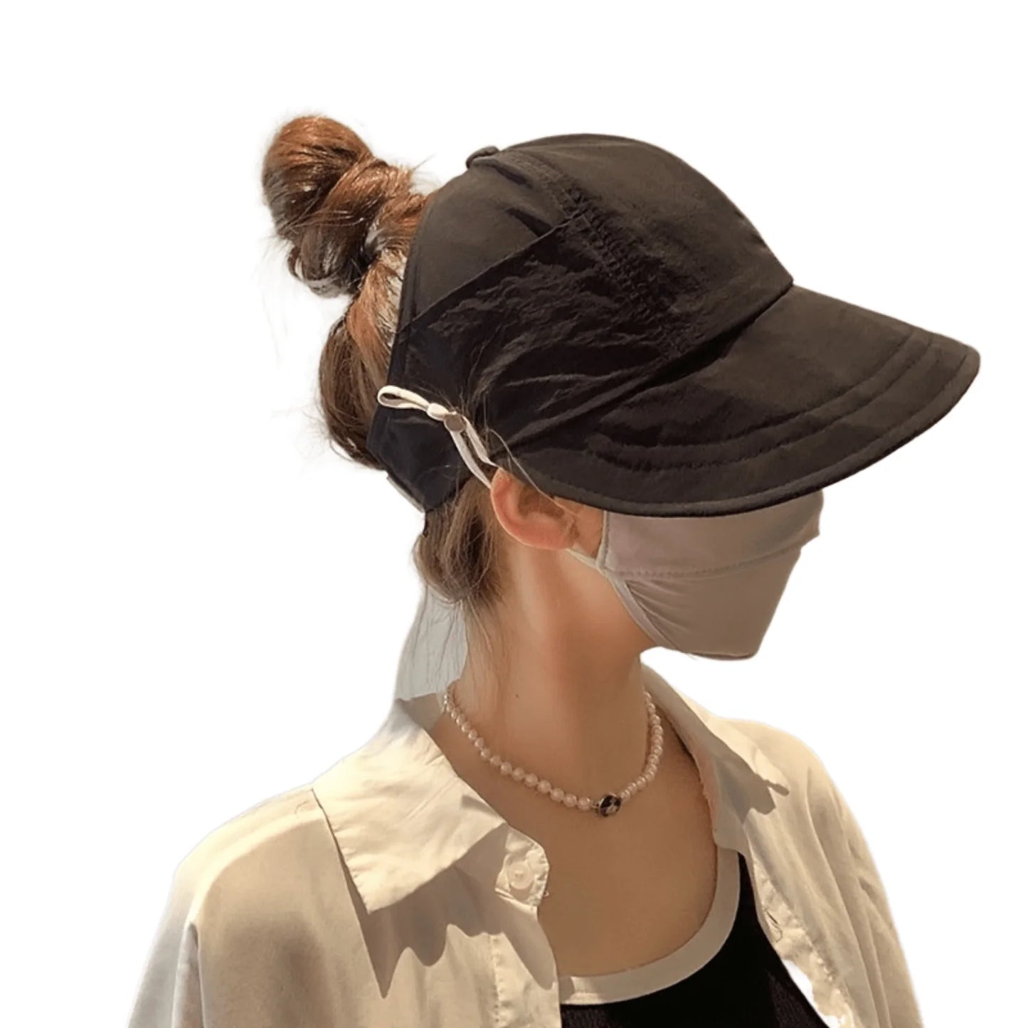 Foldable Wide Brim Ponytail Sun Hat Adjustable  Summer Quick-dry Visor Fisherman  Beach Hat