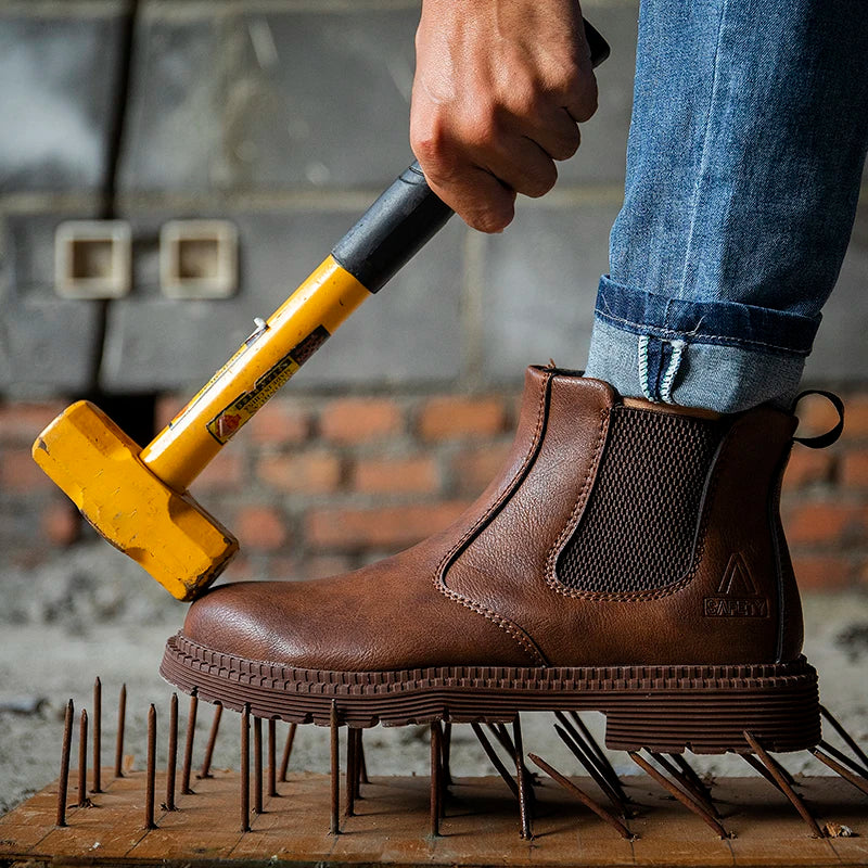 Safety Shoes Men's Work Steel Toe Caps Boots Male Indestructible Protective Shoes Puncture-Proof Security Footwear Work Boots